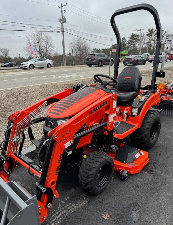 BAD BOY 1022HILM SUB-COMPACT DIESEL TRACTOR, 22 HP YANMAR, 2-RANGE HYDROSTATIC W/ BBL100 LOADER & 54" DRIVE-OVER MID-MOWER