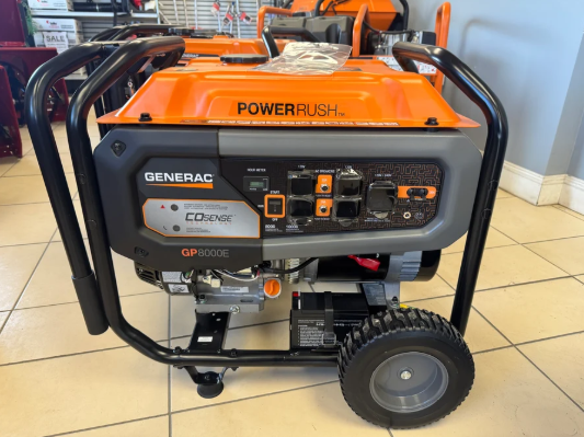 Generac Portable Generator, 8000W - Electric Start with COsense - 49ST/CSA - G0077150