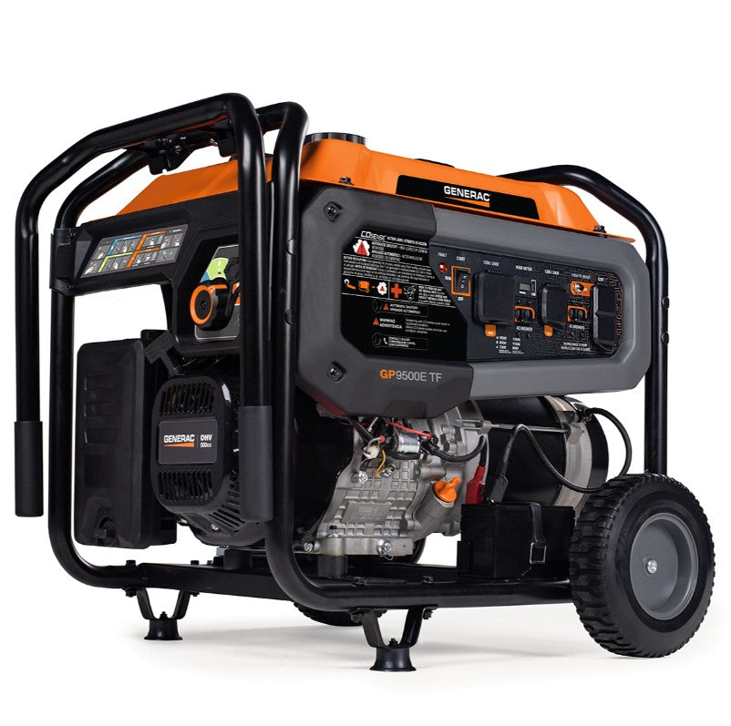 Patriot Tractor – Generac GP9500ETF Tri-Fuel Portable Generator – 9,500 Rated Watts / 12,500 Surge Watts