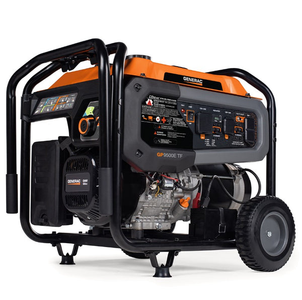 Patriot Tractor – Generac GP9500ETF Tri-Fuel Portable Generator – 9,500 Rated Watts / 12,500 Surge Watts
