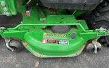 USED 2016 JOHN DEERE 1025R SUB-COMPACT TRACTOR / 24 HP YANMAR DIESEL /  HEATED CURTIS CAB / 54" DRIVE-OVER MID-MOWER / FRONT LOADER / 54" BUMPER SNOWBLOWER