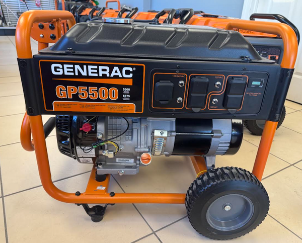 Generac GP5500 Portable Generator – 5,500 Rated Watts / 6,875 Surge Watts - Gasoline - G0059396